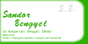 sandor bengyel business card